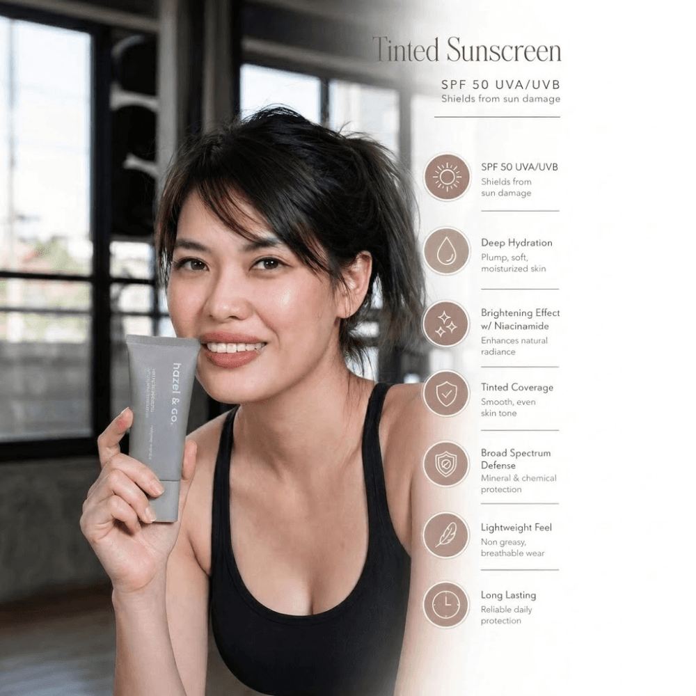Hazel & Co. Tinted Sunscreen SPF 50 PA+++ | Tone-Adapting Sunscreen with Niacinamide | 35g thumbnail 2