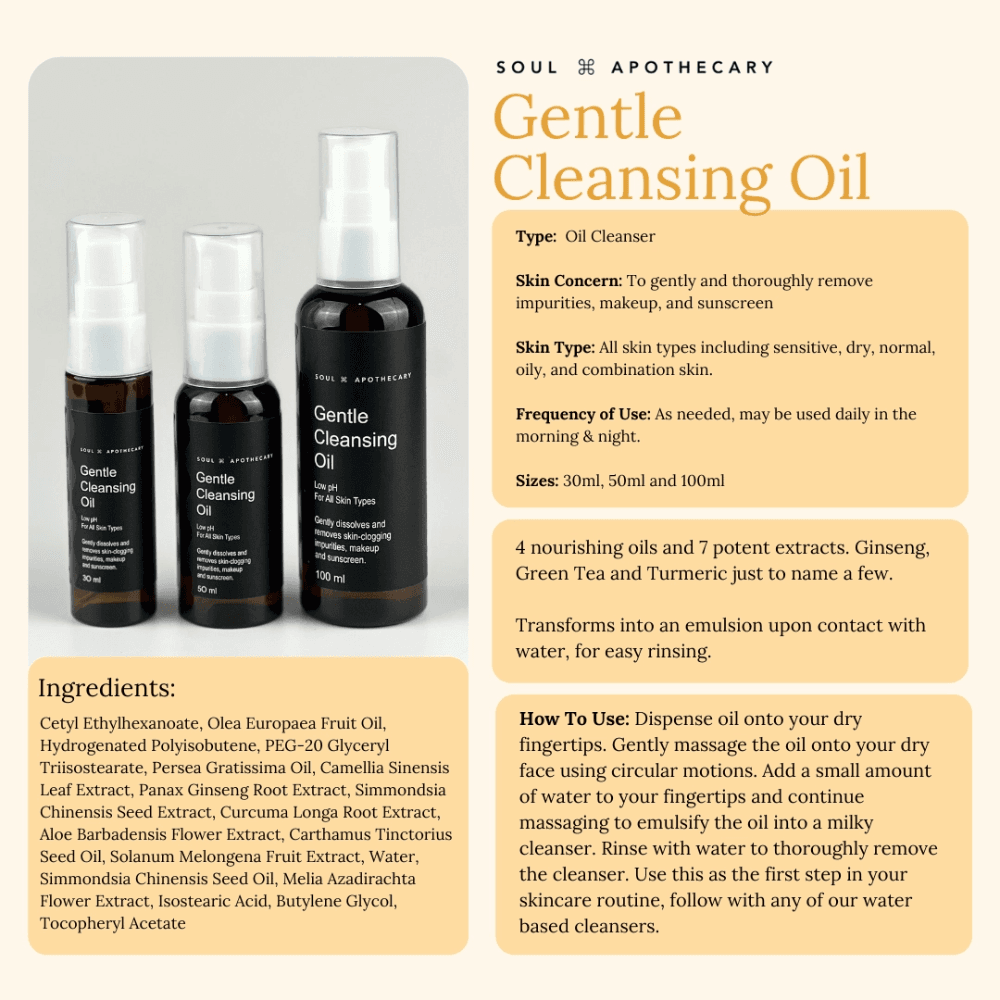 Soul Apothecary Cleanse Gentle Cleansing Oil | Ginseng, Green Tea & Turmeric Makeup Remover thumbnail 2