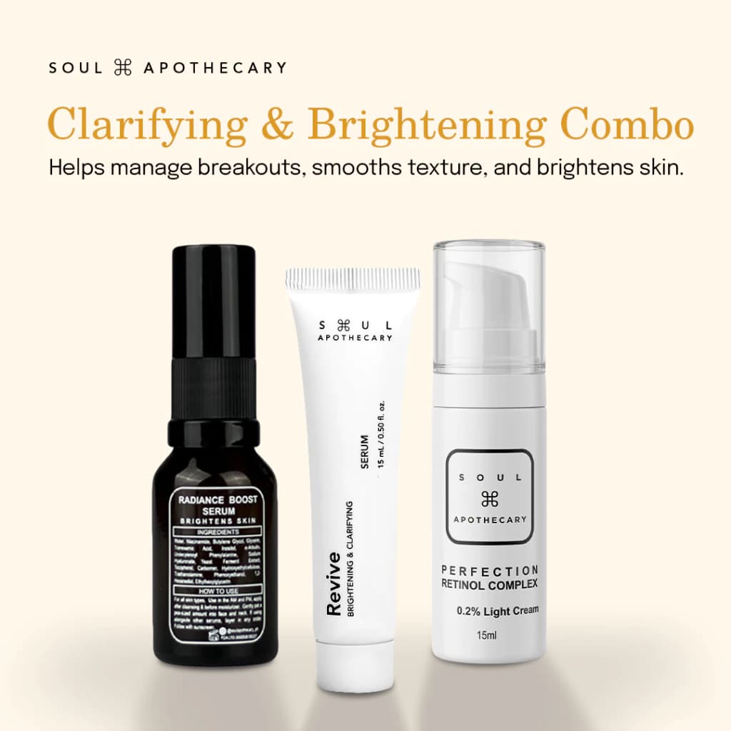 SOUL APOTHECARY | Clarifying & Brightening Combo (Set of 3) | CB1 Travel Size 15ml & CB2 Full Size 30ml
