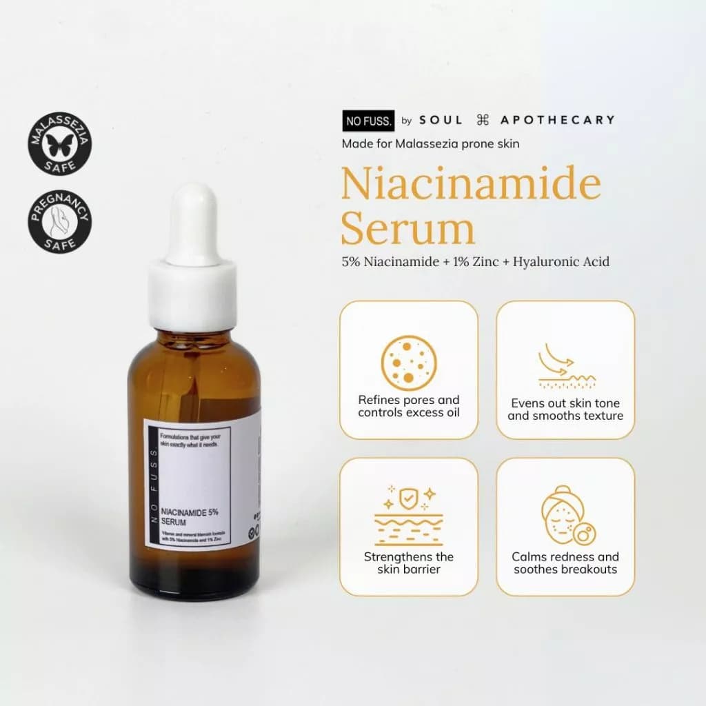 No Fuss Niacinamide + Zinc Serum | 5% Niacinamide + 1% Zinc (15ml / 30ml)